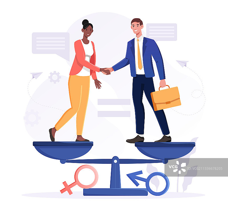 男女平等概念与商务男士图片素材