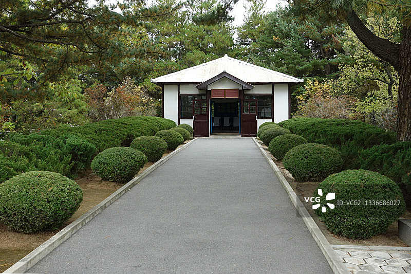 朝鲜开城板门店 停战谈判小屋图片素材