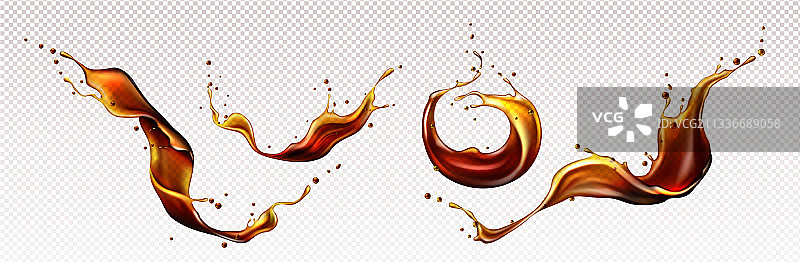 可乐咖啡朗姆酒或威士忌饮品飞溅效果图片素材