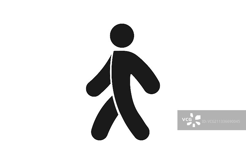 走路的男人扁平风格简约图标元素图片素材