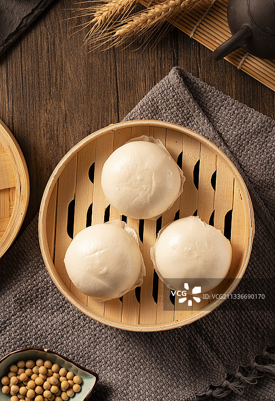 奶黄包包子图片素材