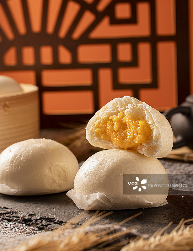 奶黄包包子图片素材