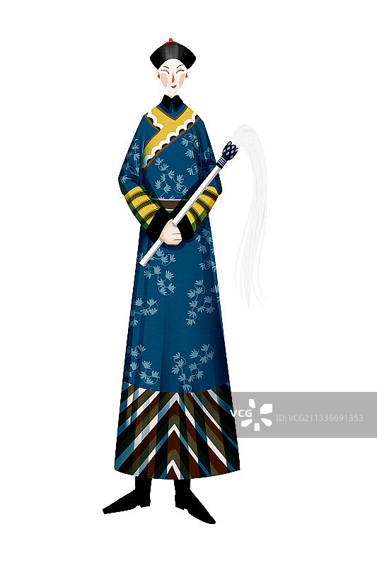 中国风清朝太监人物插画元素图片素材