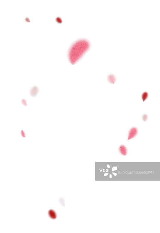 中国风水彩花瓣飘飞插画元素图片素材