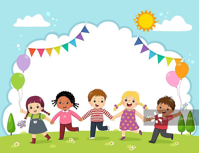 儿童手拉手模板图片素材