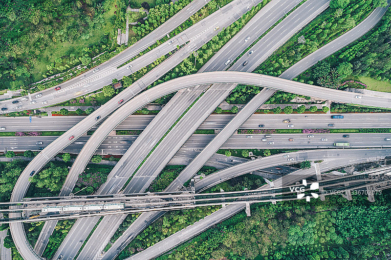 重庆市大渡口区新华立交立交桥航拍俯拍视角图片素材