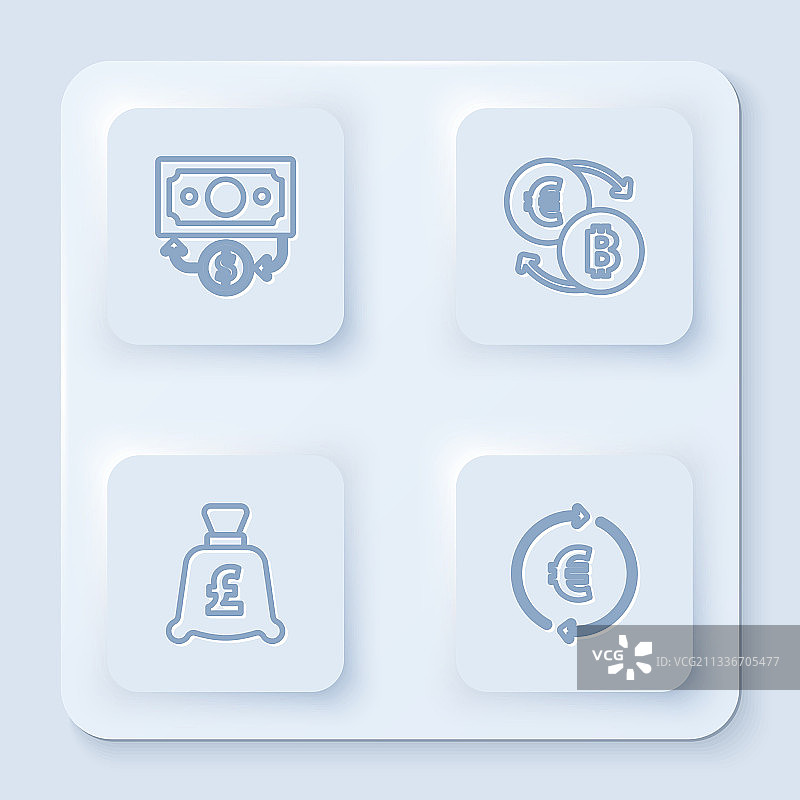 纸币现金加密货币堆叠图标图片素材