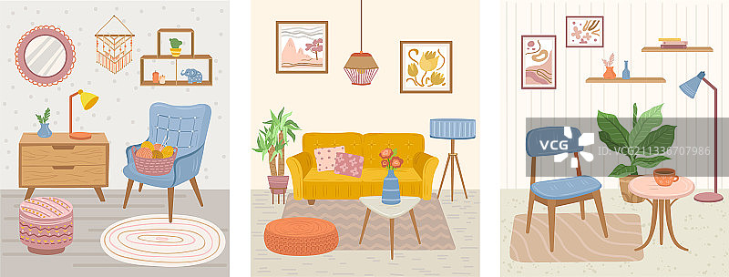 斯堪的纳维亚风格家居卡片设计图片素材