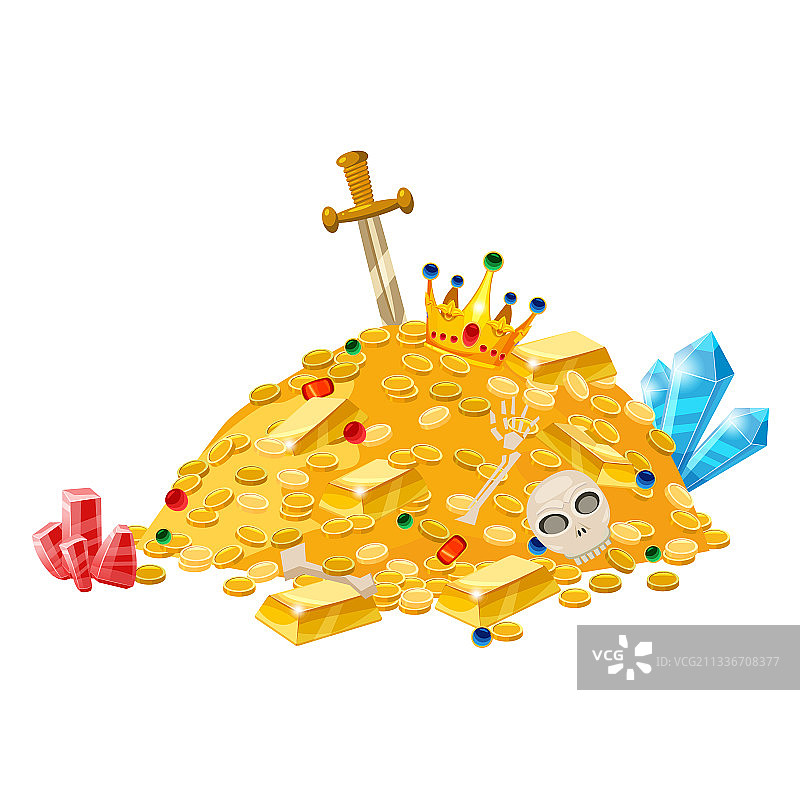 金色硬币宝石堆图片素材