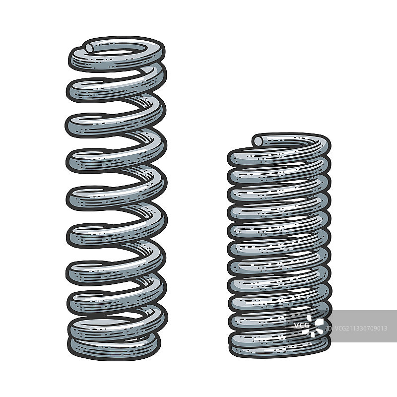 压缩弹簧草图图片素材