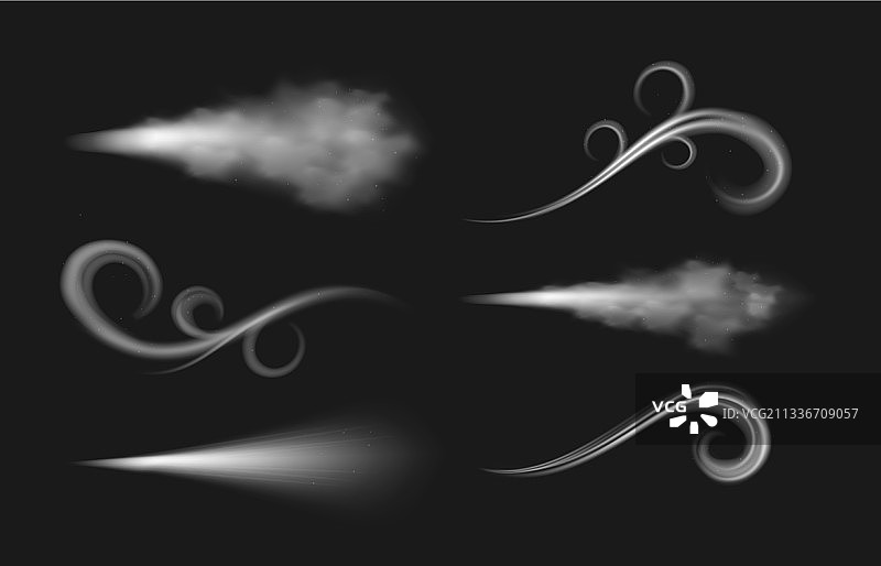 冬季风吹图标写实合集图片素材