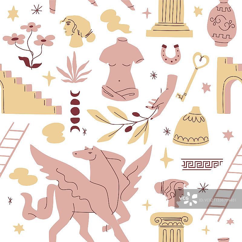 希腊无缝图案图片素材