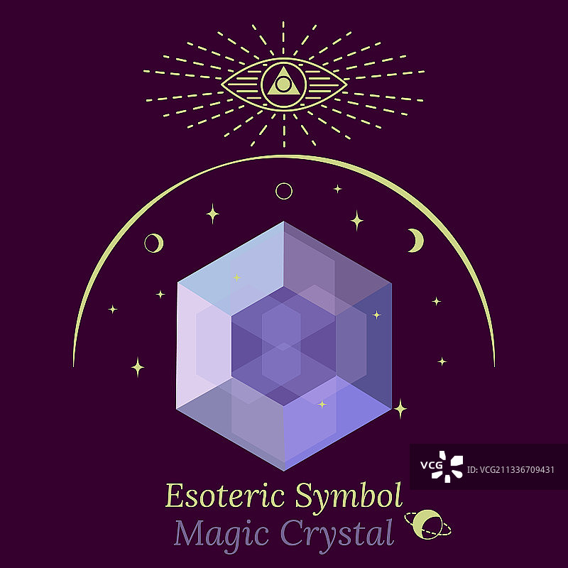 用于精神疗法的魔法水晶模板图片素材