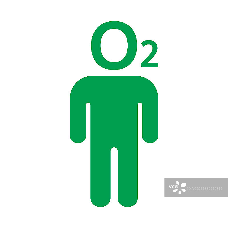 带有氧气方程式的生态图标男人图片素材