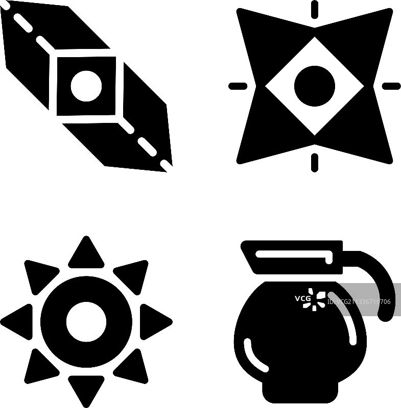 现代风格的墨西哥文化和装饰图标图片素材