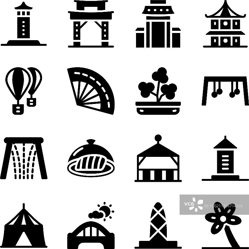 新加坡传统文化图标集图片素材