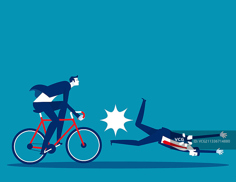 商人骑自行车相撞图片素材