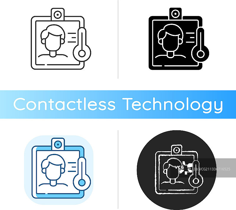 非接触式体温筛查图标图片素材