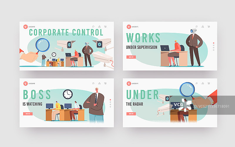 企业控制着陆页模板图片素材