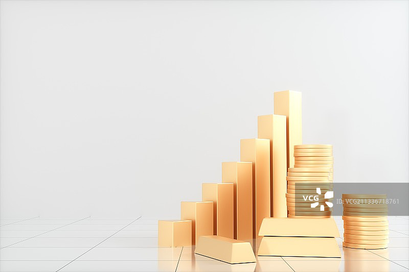 3D渲染的金融概念形场景图图片素材