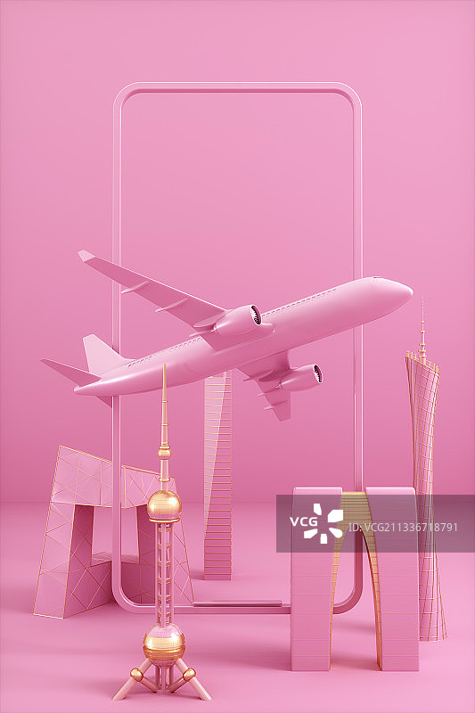 3d渲染的旅游概念场景图片素材