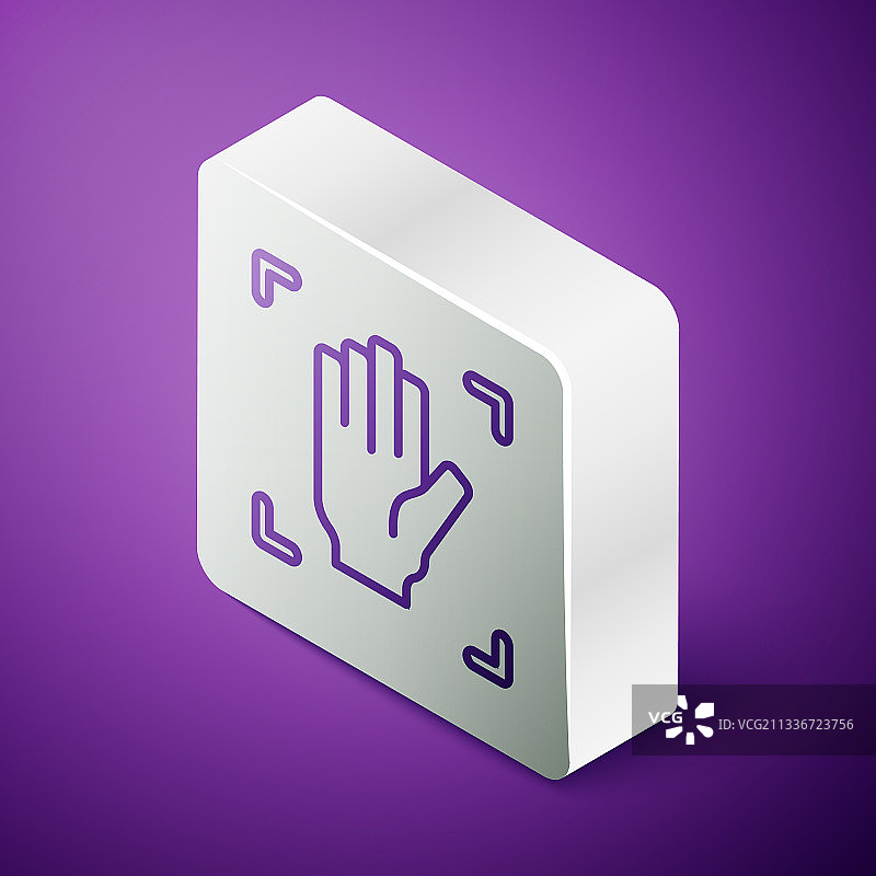 2.5D线条掌纹识别图标图片素材