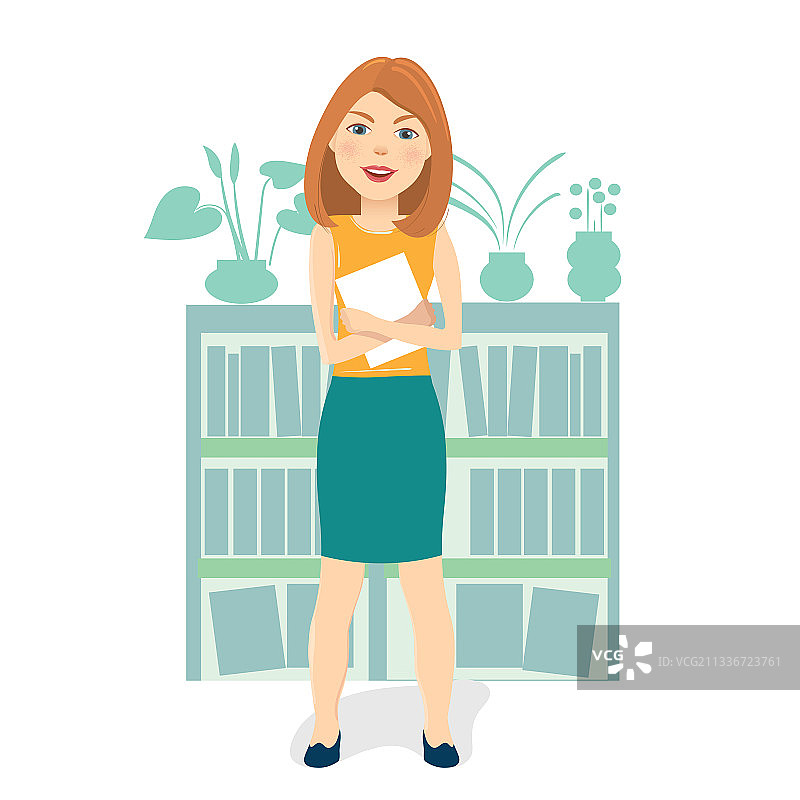 在办公室工作的女孩图片素材