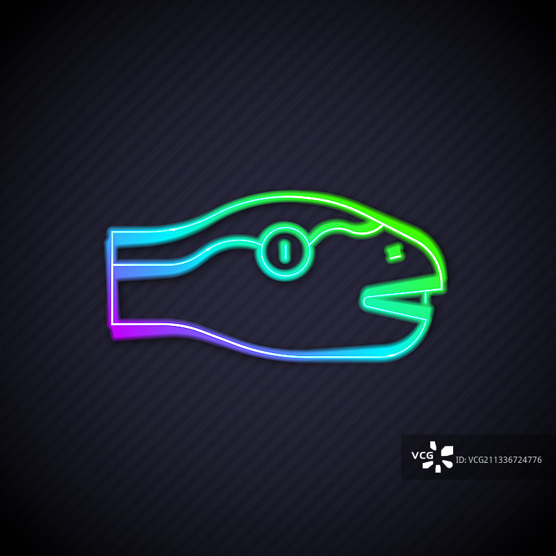 发光霓虹线蛇图标图片素材