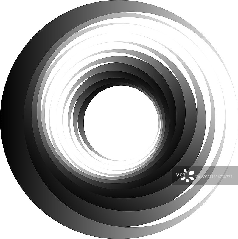环圆螺旋线蜗壳元素同心图片素材