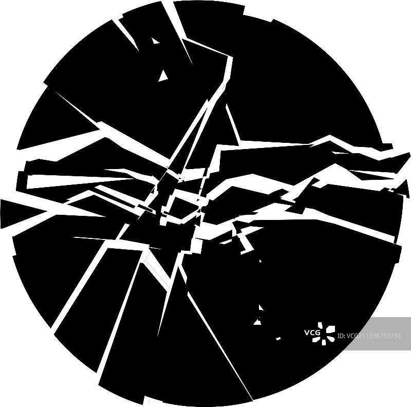 破碎的几何圆形爆裂效果图片素材