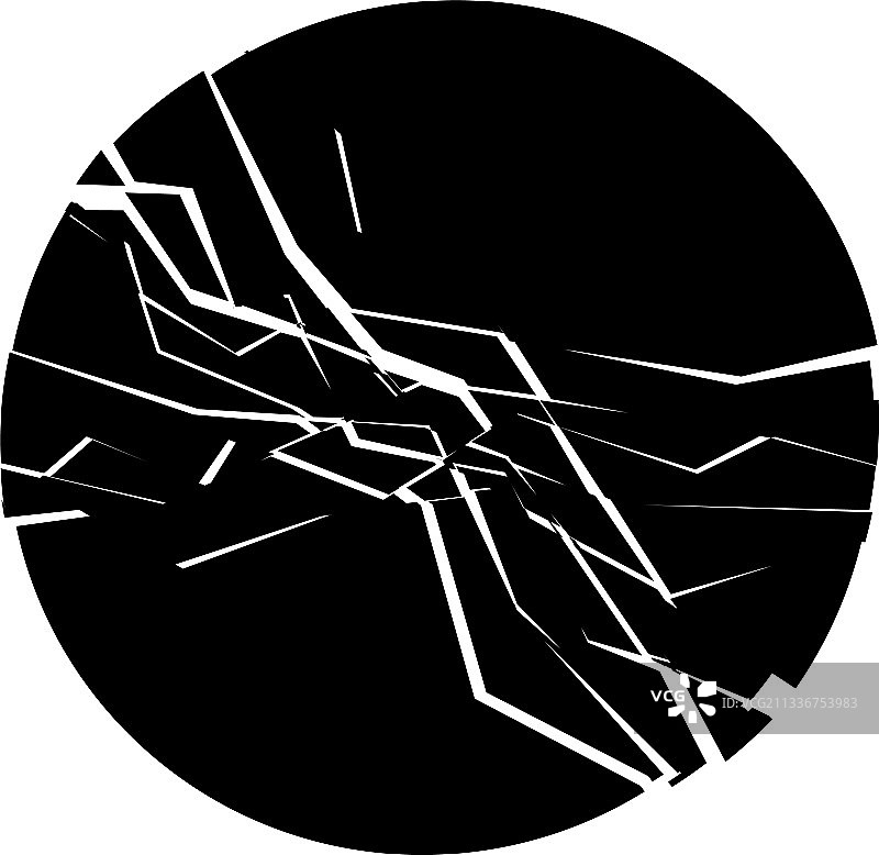 破碎的几何圆形爆裂效果图片素材