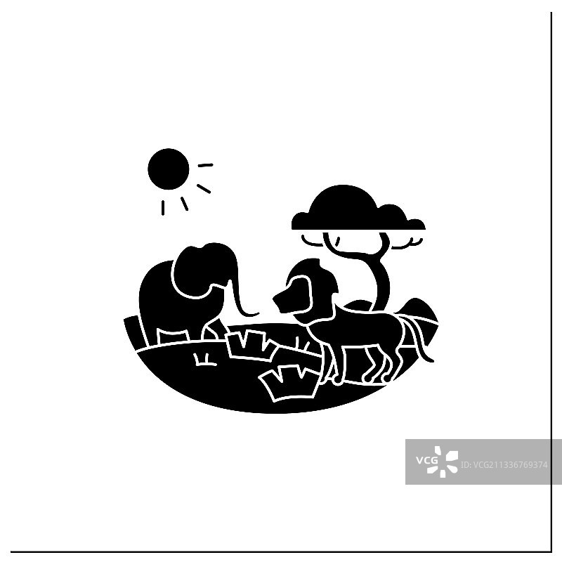 热带草原轮廓图标图片素材