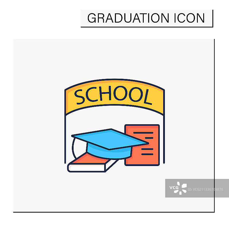 学校毕业彩色图标图片素材
