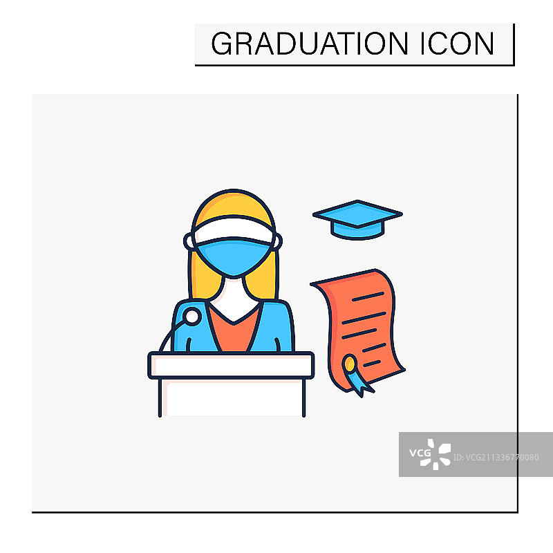 毕业典礼彩色图标图片素材