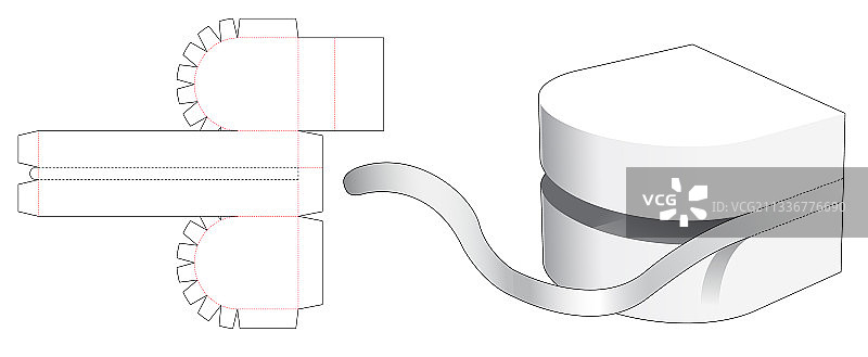 拉链式圆形零食盒模切模板图片素材
