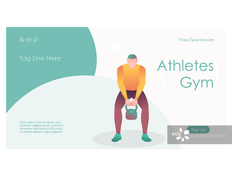健身房网站或着陆页界面图片素材