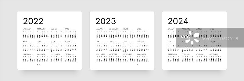 2022-2024年月历图片素材