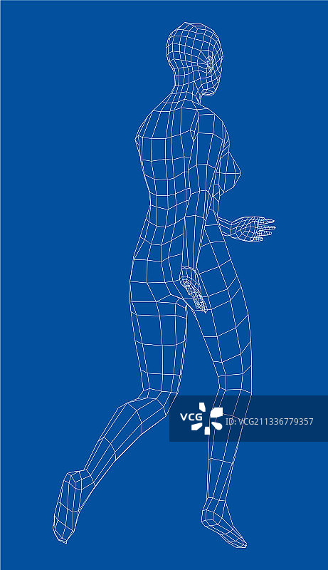 线框行走女人图片素材