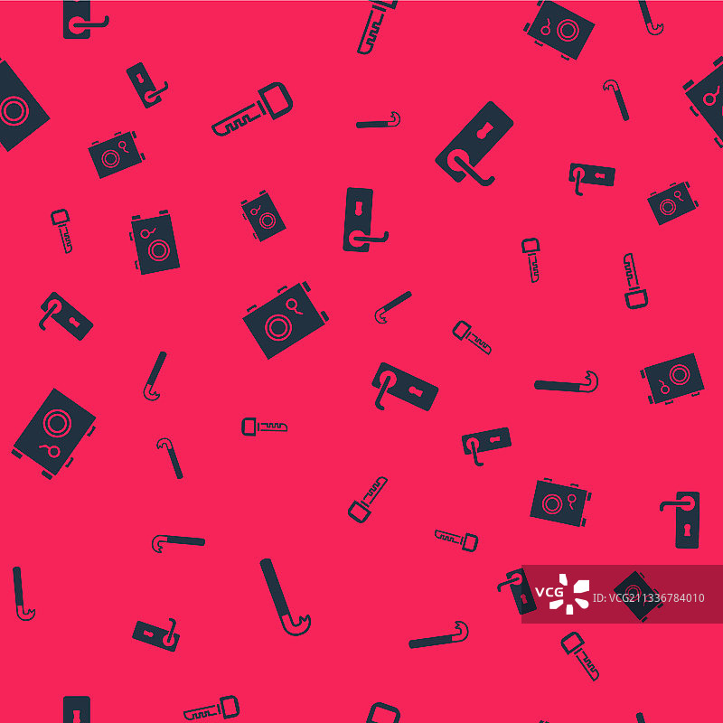 无缝背景上的撬棍、钥匙、保险箱和门把手图片素材