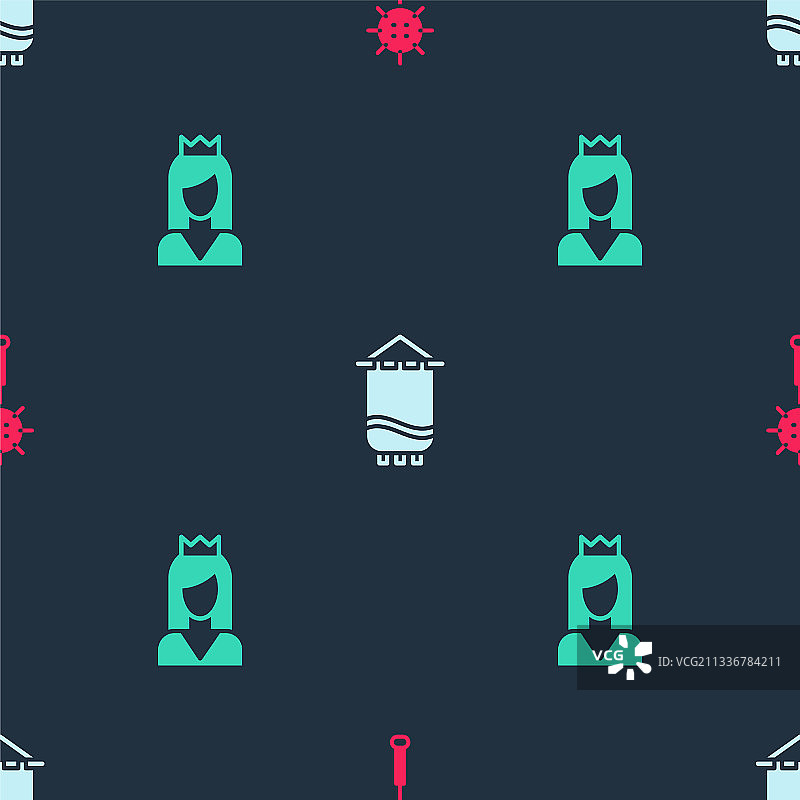 中世纪链枷圆球旗帜公主套装图片素材