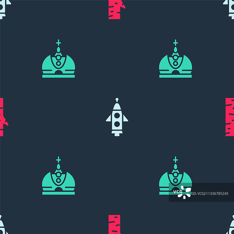 白桦树火箭和国王王冠套装图片素材