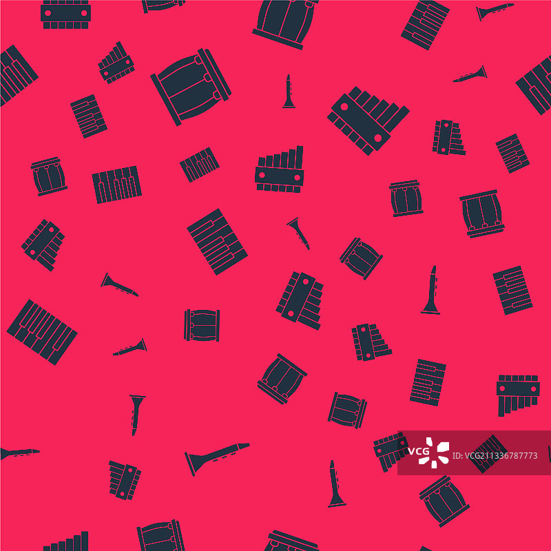 单簧管、鼓、大钢琴和排箫图片素材