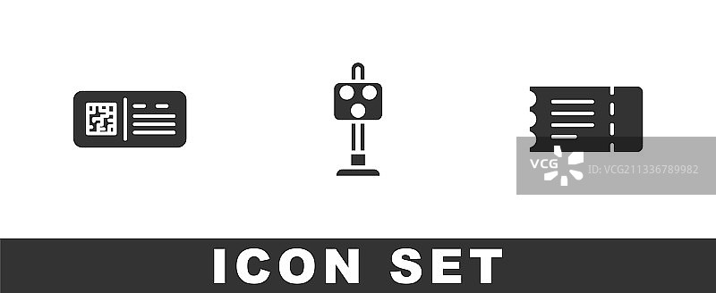 二维码火车票火车交通灯图片素材