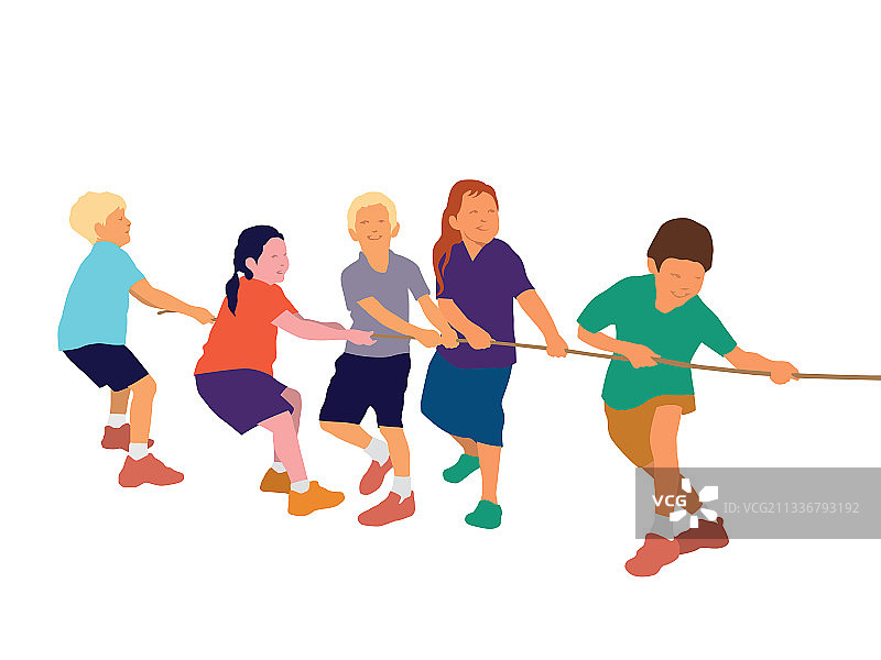 孩子们在玩拔河比赛的图案图片素材