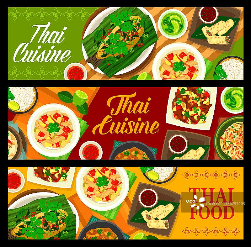 泰国菜美食banner菜单泰国菜肴图片素材