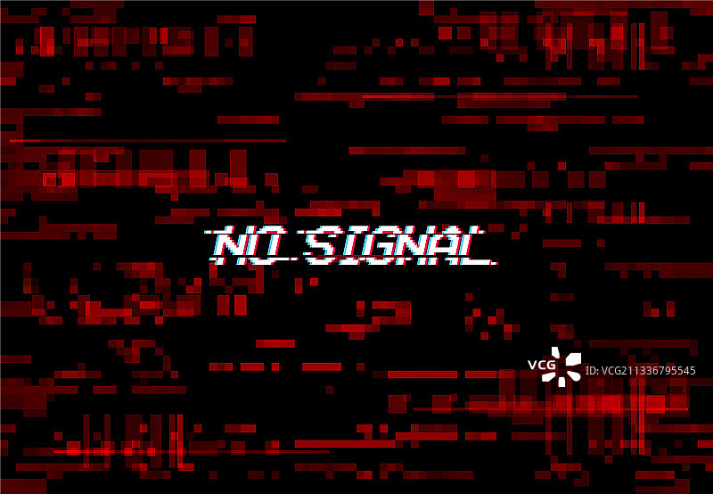 故障屏幕无信号电视噪声VHS数字像素图片素材