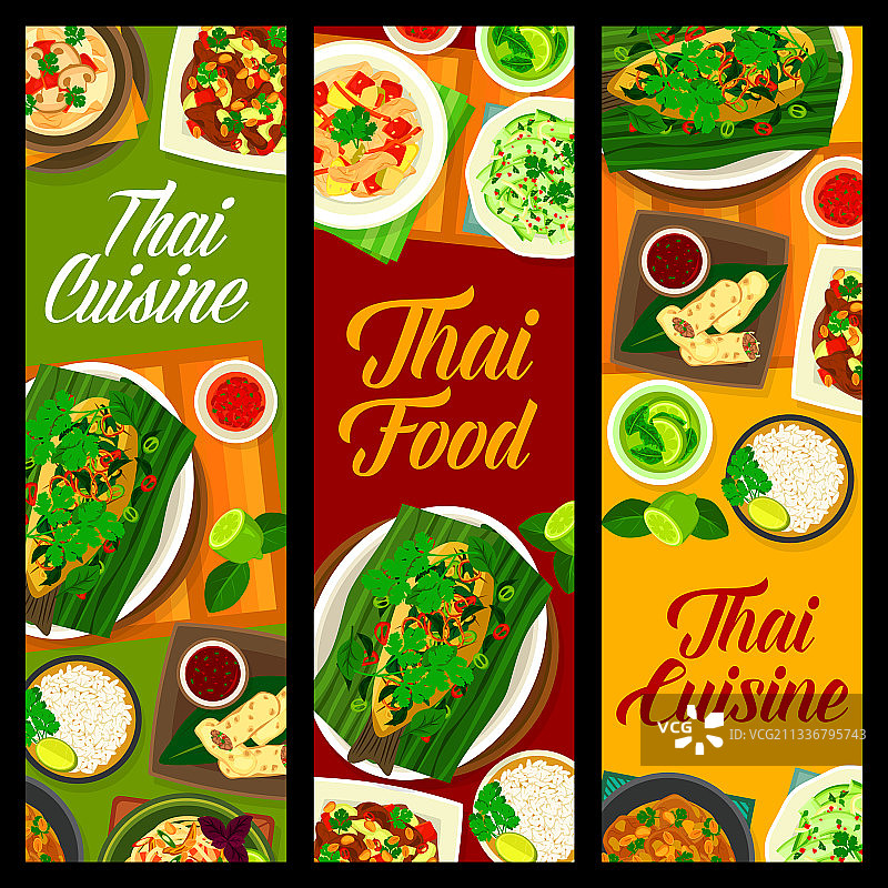 泰国美食banner：泰国菜餐厅菜单图片素材