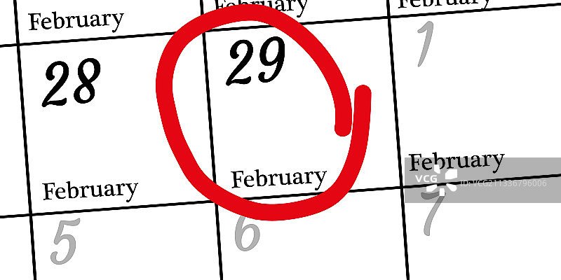 快乐的闰日或闰年口号日历页图片素材