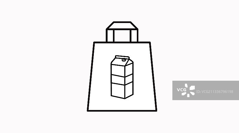 外卖袋与牛奶盒图片素材