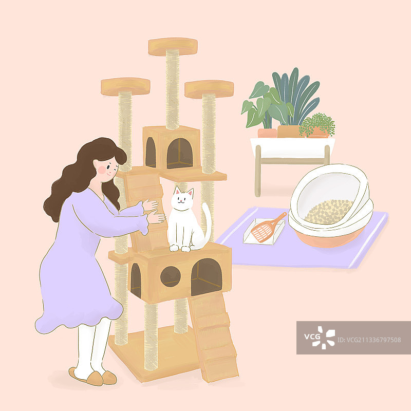 插画：宠物美容图片素材